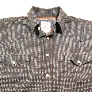 Panhandle Rough Stock Shirt Rockabilly Western Pearl Snap Men Med Vtg Euc
